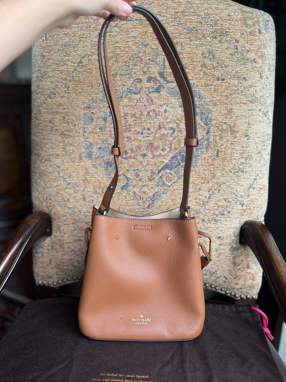 Kate Spade Brown Leather Bucket Bag